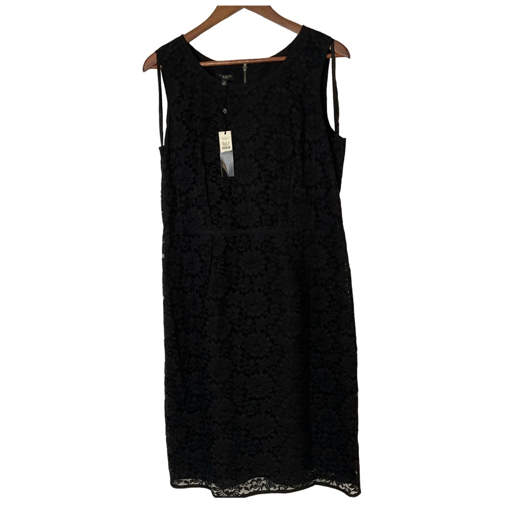 Talbots NWT’s Black Lace Sleeveless Sheath Midi Dress; Full Back Zip; Size 12